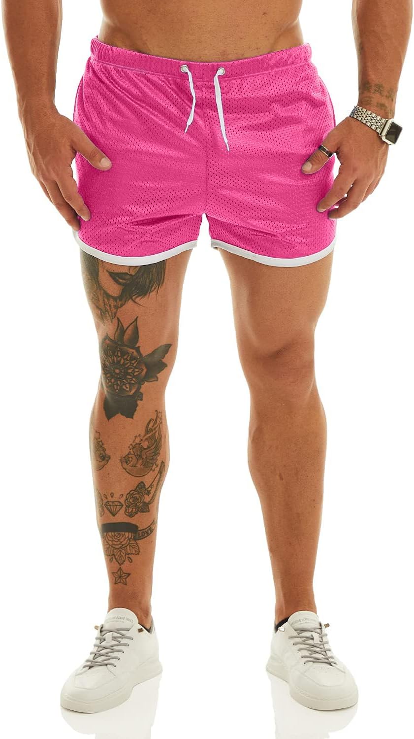 Ouber Men's Fitted Workout Shorts - Bodybuilding & Running with Pockets | Comfortable & Stylish
