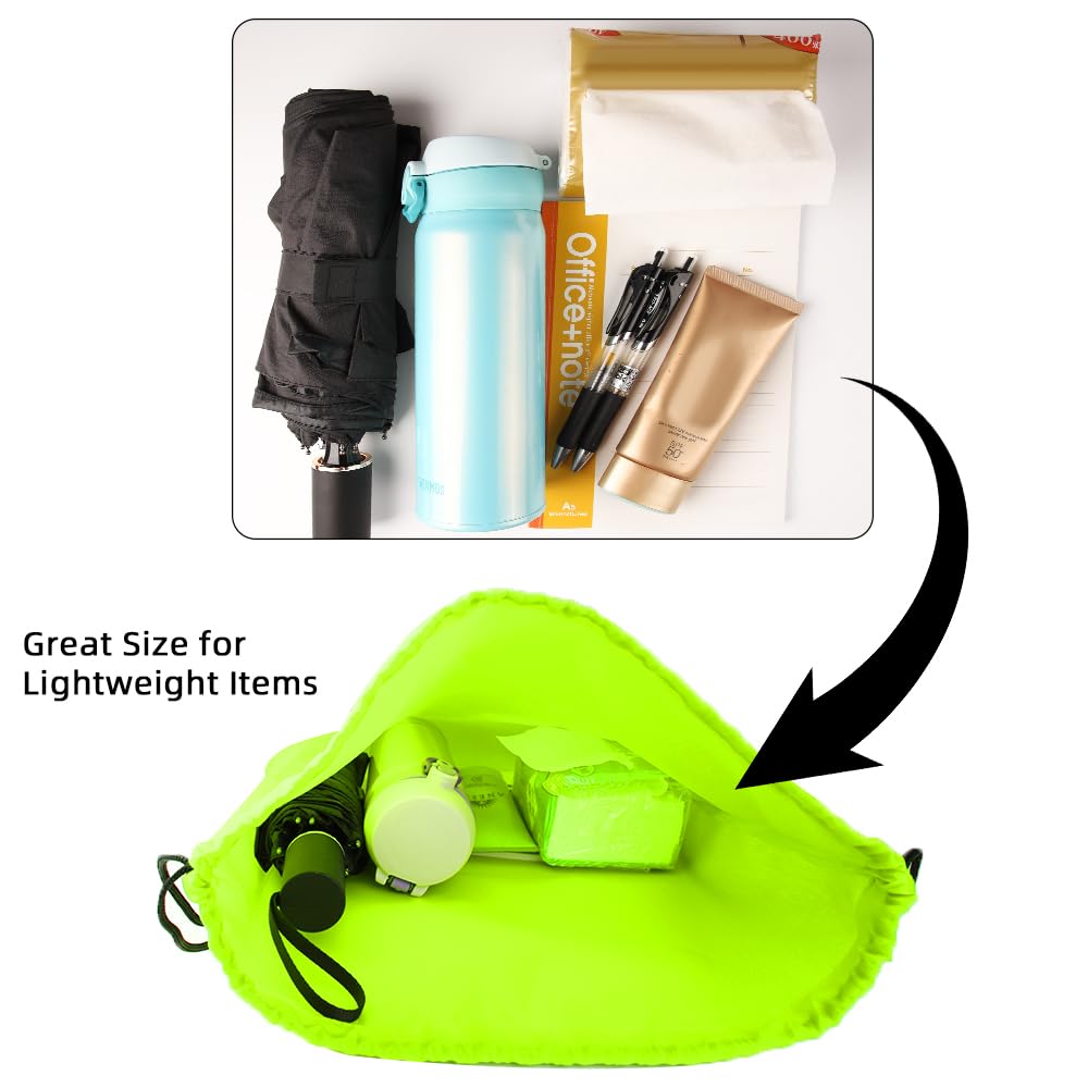 GoodtoU Drawstring Bags, Drawstring Backpack for Sport, Traveling, Team (60Pcs, Fluorescent Green)