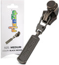 FixNZip Medium Black Nickel Zipper Repair Kit - Universal No-Sew Slider Replacement for Jackets, Tents & More | Instant Reusable Tool | Sizes 5-7