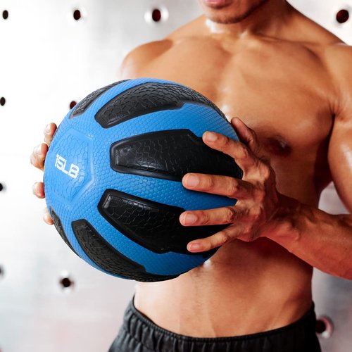 Rubber Medicine Ball with Textured Grip, Available in 9 Sizes, 2-20 LB, Weighted Fitness Balls,Improves Balance and Flexibility - Great for Gym, Exercise, Workouts (4 LB (Green-Black))