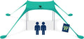SUN NINJA Beach Tent Sun Shelter | UPF50+ Easy Pop-Up Canopy for Camping & Picnics - Includes Sand Shovel & Stability Poles