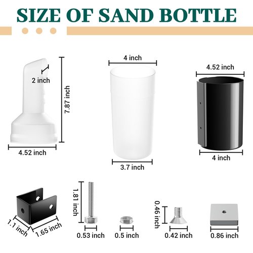 FIXHAWK Golf Cart Sand Bottle with Holder, Golf Sand Bottle for Club Car/EZGO/Yamaha Models with 1" Tube Bracket, No Drilling Large Capacity and Easy to Install, 1PCS