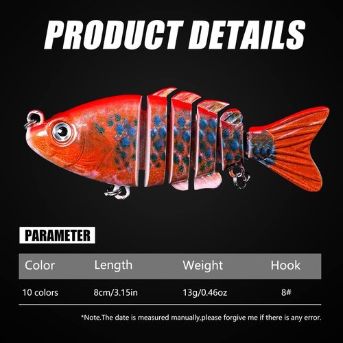 Fishing Lures for Bass Trout Animated Multi Jointed Swimbaits Slow Sinking Bionic Swimming Lures Bass Swim Warrior Swimbait Freshwater Saltwater Bass Lifelike Fishing Lures Kit
