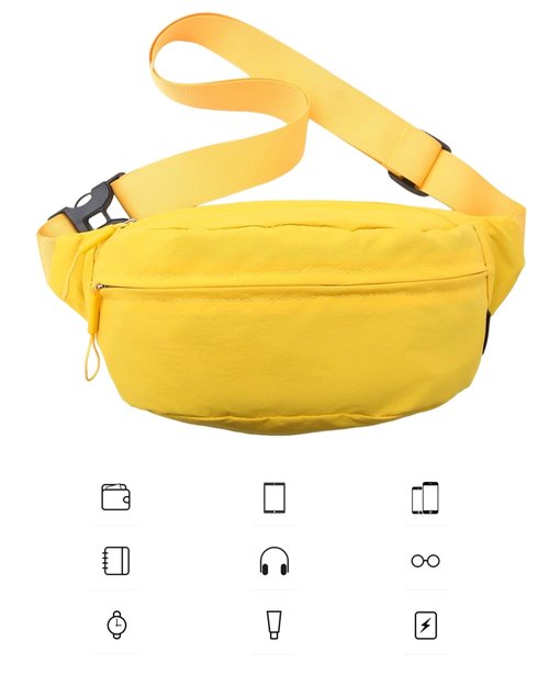 HAUMAUH Fanny Packs Women Men Waist Packs | Bum Bag Bumbag Running Travel Sports Gym Outdoors Urban Commute Festival (Yellow)