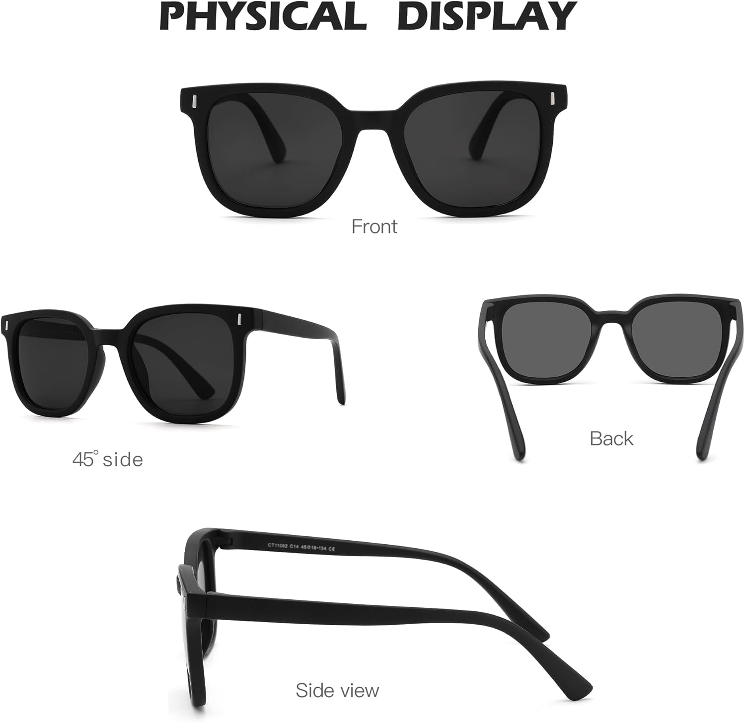 Pro Acme Polarized Kids Sunglasses - Flexible TPEE Rubber Square Shades for Ages 3-10