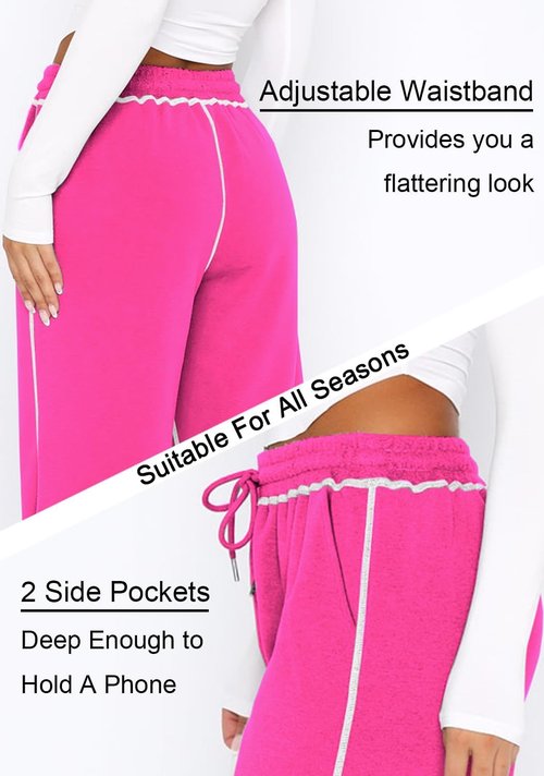DISCIPBUSH Women's Track Pants - Soft Wide Leg Jogging Sweatpants for Comfortable Lounging