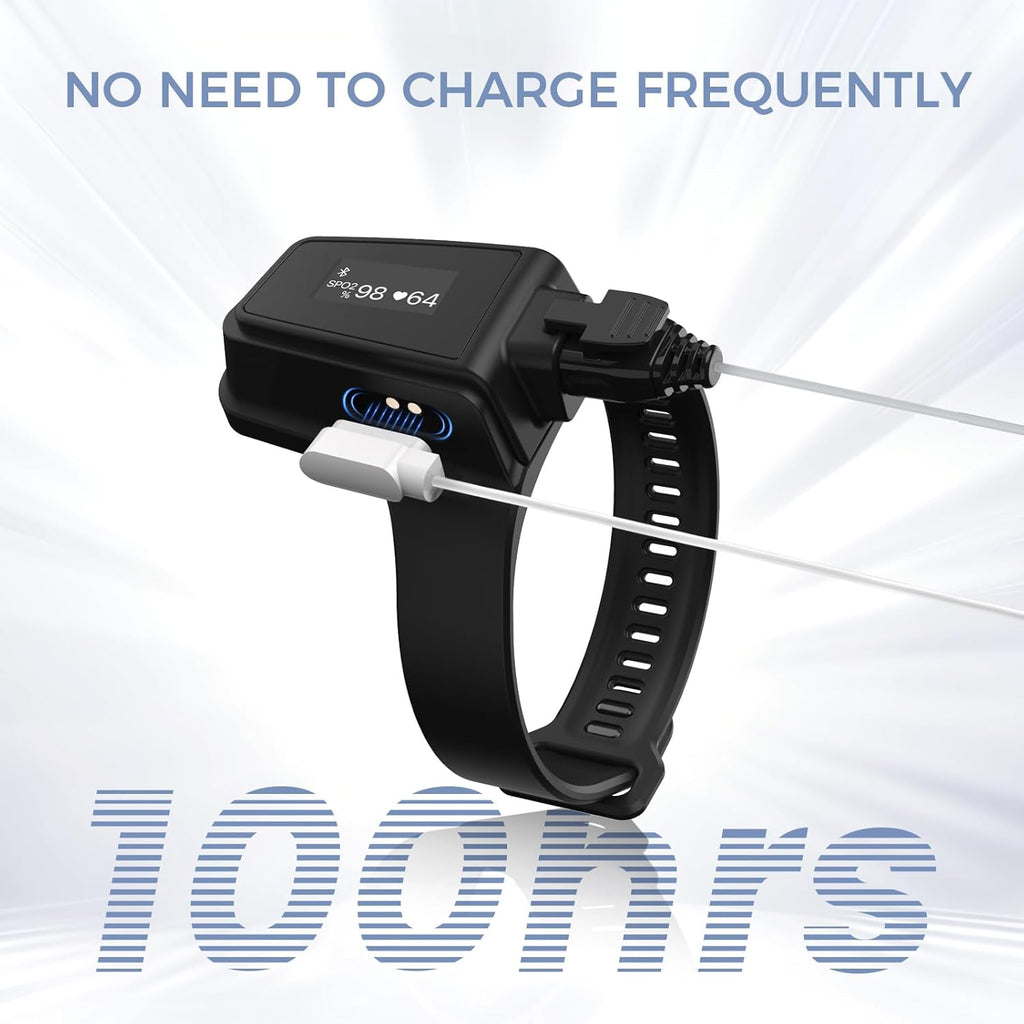 Wellue Wrist Pulse Oximeter - O2 Monitor with 100-Hour Battery Life | Track Blood Oxygen & Pulse Rate