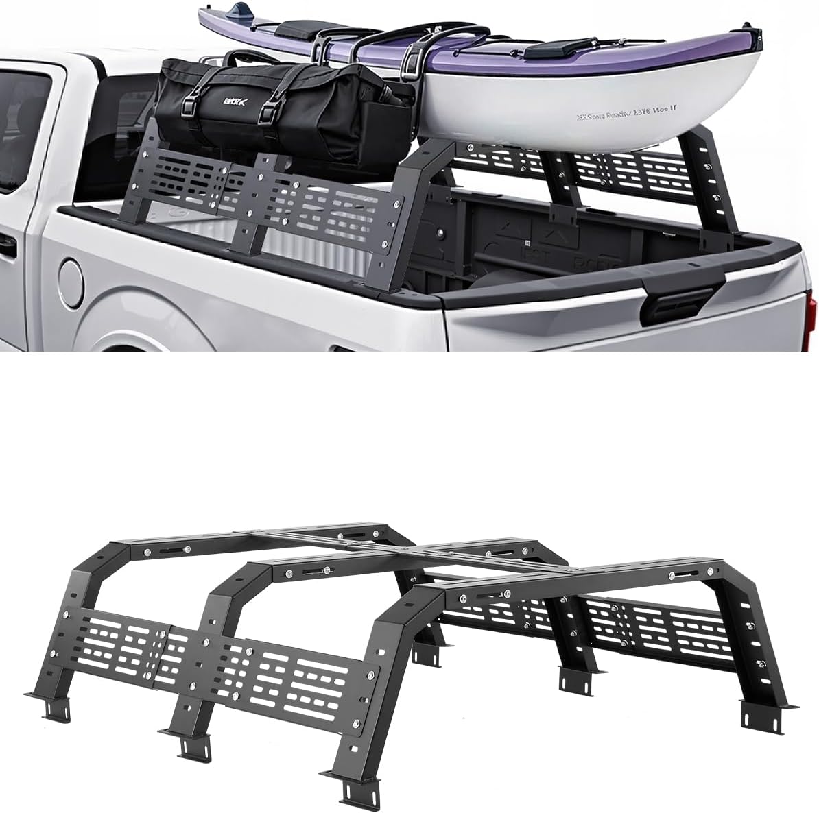 VEVOR Overland Truck Bed Rack - Adjustable 54.3-68.3 in Width | Heavy Duty Steel, 900 lbs Capacity