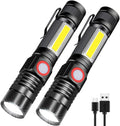 Skiennix Rechargeable LED Flashlight - Super Bright Tactical Design | USB Rechargeable, Waterproof, Compact for Camping & Emergencies