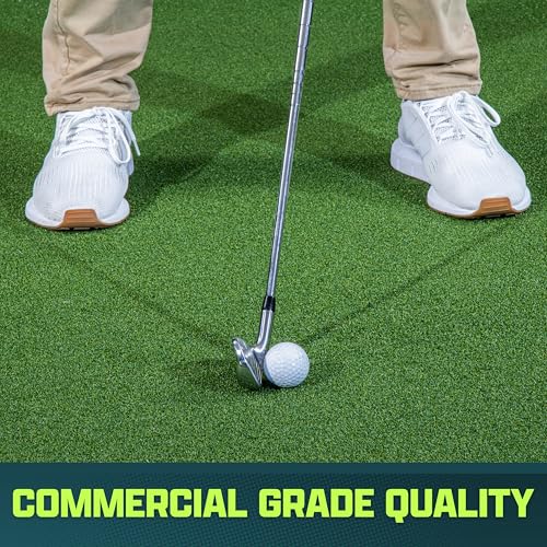 Golf Simulator Turf 10 x 6 ft Green Hitting Mat - 15 mm Synthetic Grass