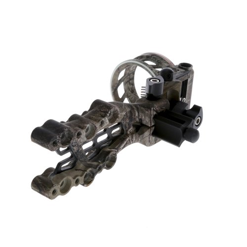 TRUGLO Carbon Hybrid 5-Pin Durable Ultra-Lightweight Micro-Adjustable Bow Sight with Large Circular Field of View, Toolless Micro Adjustment, Real-Tree Camo
