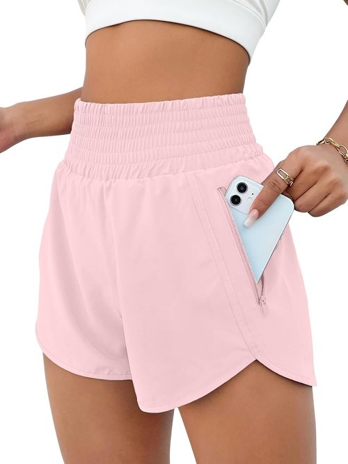 BMJL Women's High-Waisted Athletic Shorts - Sporty 2.5" Running Shorts with Pockets for Gym Workouts