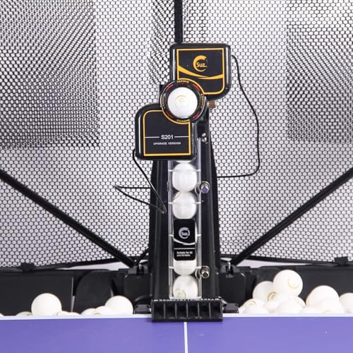 Table Tennis Robot with 200 Balls & Recycling Net for Practice & Training