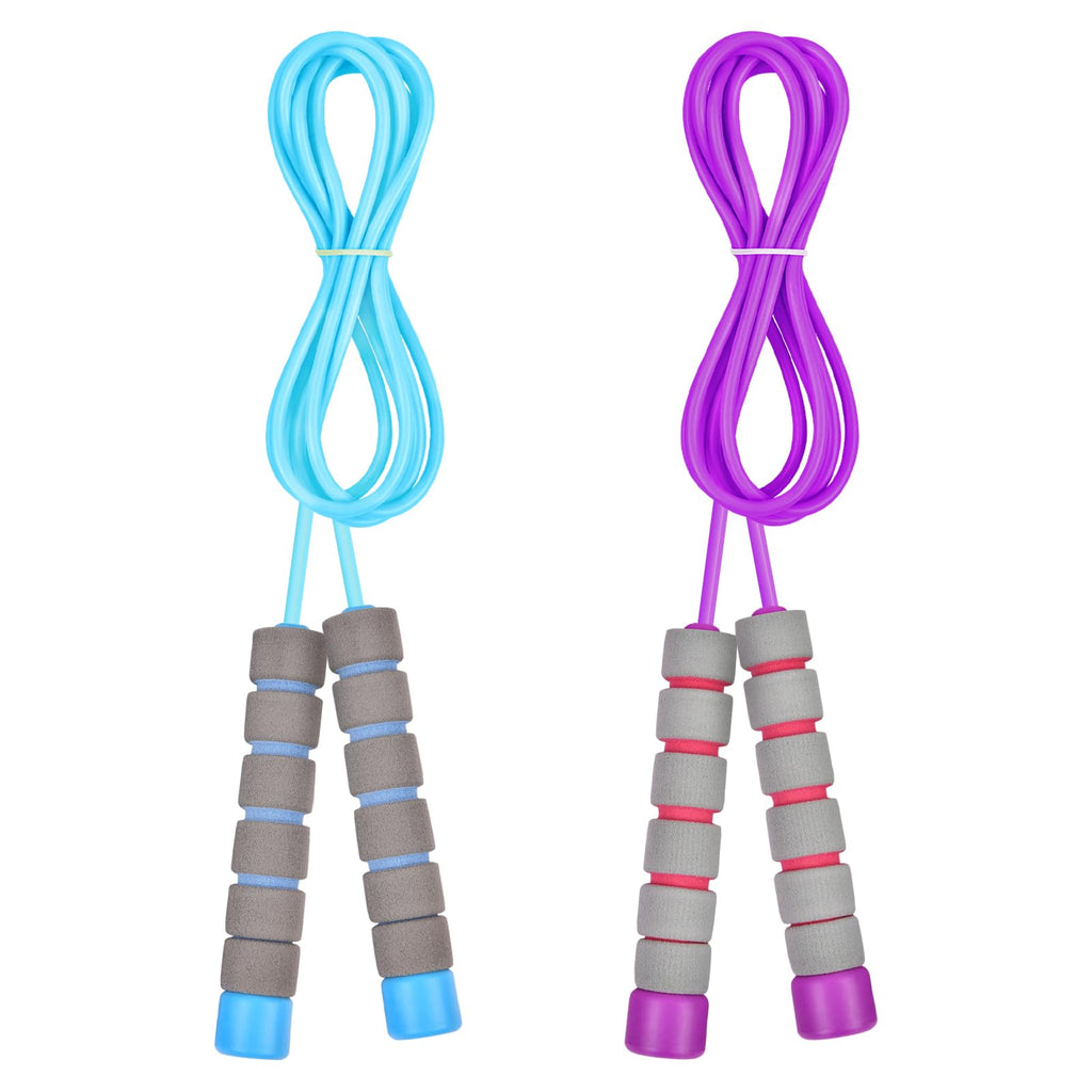 Jump Rope, 2 PCs Children's Skipping Rope, Adjustable Jump Rope with Skin-Friendly Foam Handles, 260 cm Skipping Rope for Children, Fitness, Training, Game