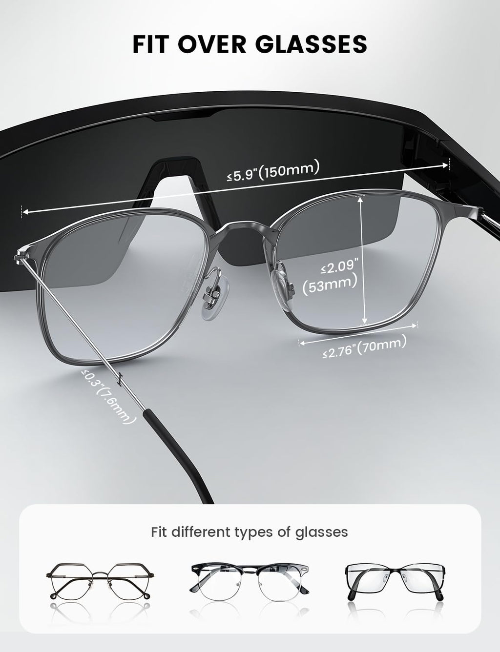 Lamicall Polarized Fit Over Glasses Sunglasses - UV400 Protection for Men Women, Oversized Sun Glasses for Driving Cycling Golf Fishing