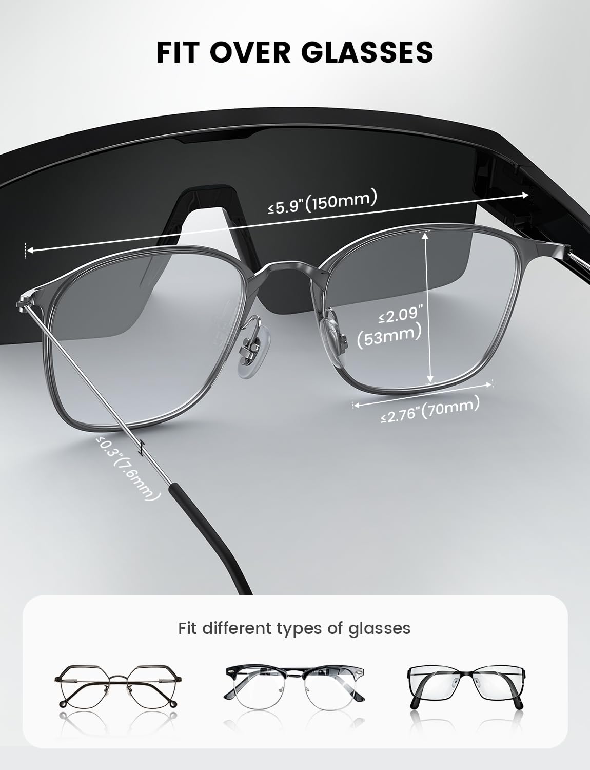 Lamicall Polarized Fit Over Glasses Sunglasses - UV400 Protection for Men Women, Oversized Sun Glasses for Driving Cycling Golf Fishing