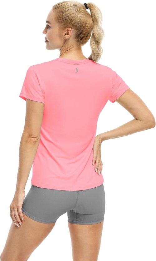 Icyzone Workout Shirts - Women's V-Neck Yoga Tops for Running & Fitness | Short Sleeve Activewear
