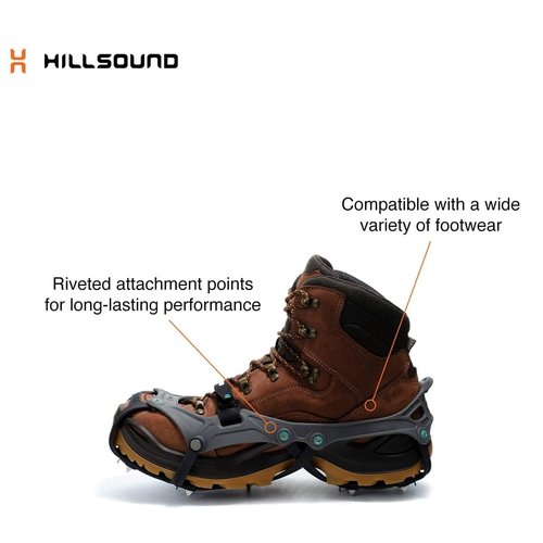 Hillsound FlexSteps Crampon, Lightweight Ice Cleat Traction for Snow & Light Trail Hiking, Large