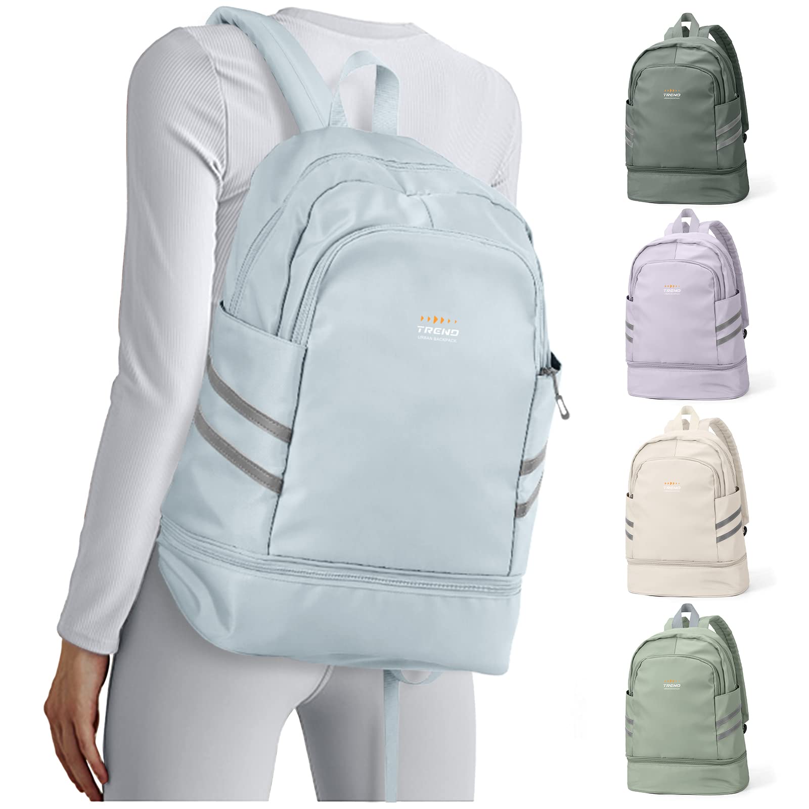 coofay Gym Backpack for Women Waterproof Backpack with Shoe Compartment Lightweight Travel Backpack Pink Sports Backpacks Large Gym Bag
