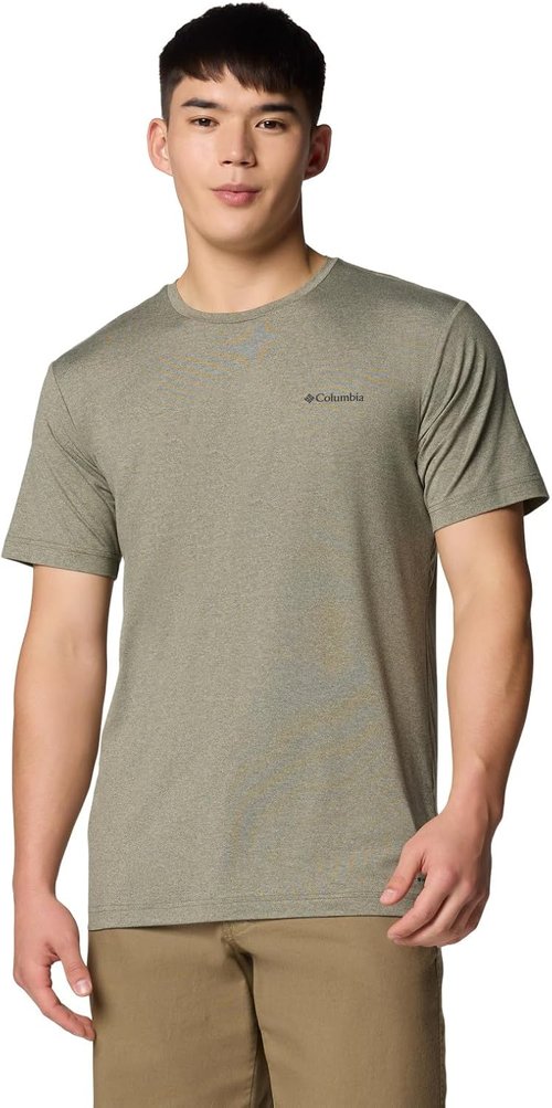 Columbia Men's Kwick Hike Graphic Tee - Short Sleeve, Stone Green Heather, Size Medium