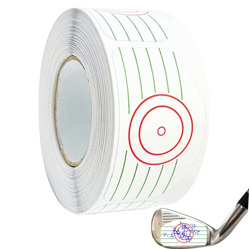 Golf Impact Tape Labels 250 Pcs/Roll Golf Impact Stickers for Swing Training Irons and Woods Ball Hitting Recorder Standard Irons Woods Labels,Club Face Stickers Training Aids for Golf Swing Practice