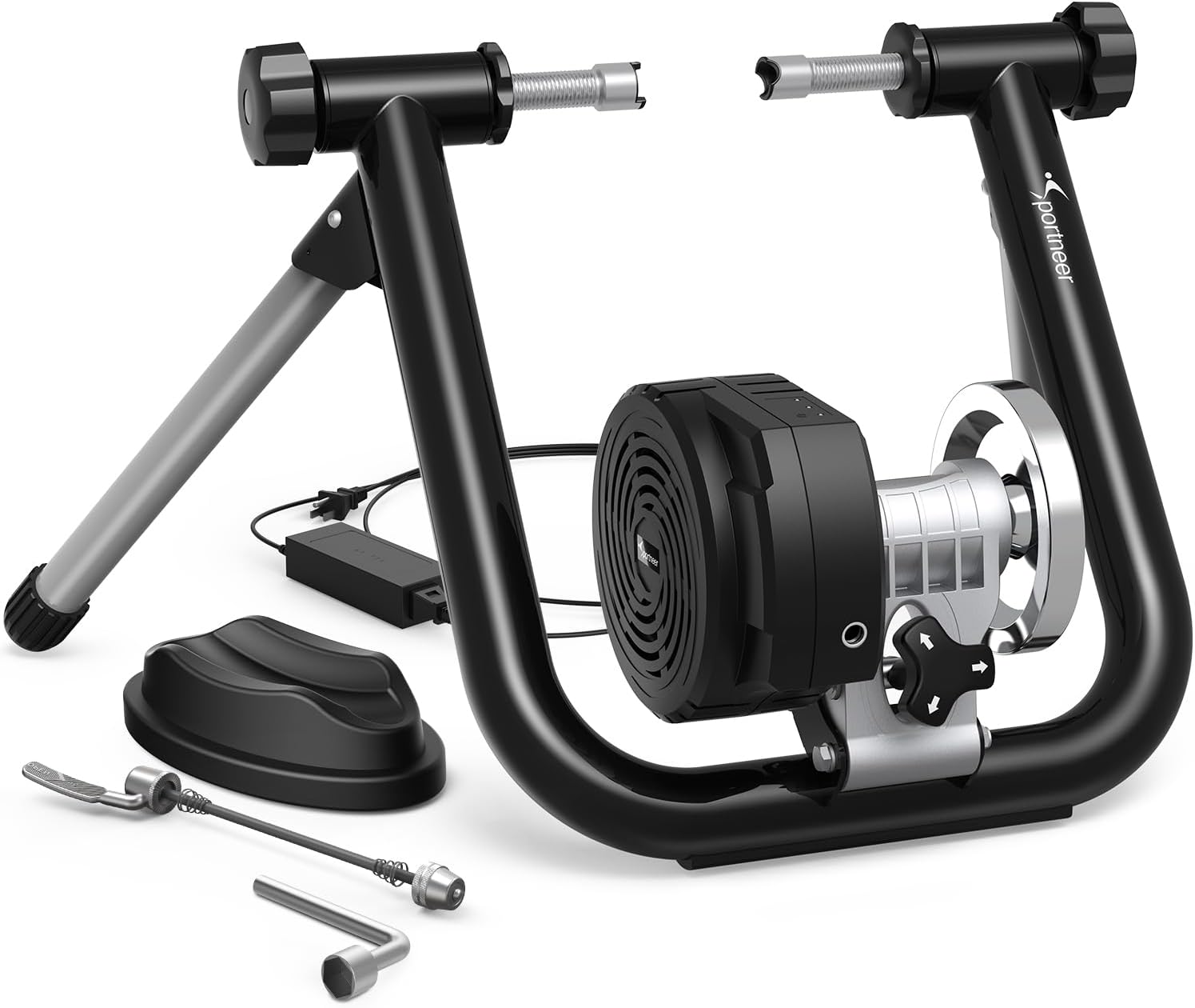 Sportneer Smart Bike Trainer Stand - Compatible with 26-29" & 700C Wheels | Bluetooth & ANT+ for Zwift & Rouvy AR