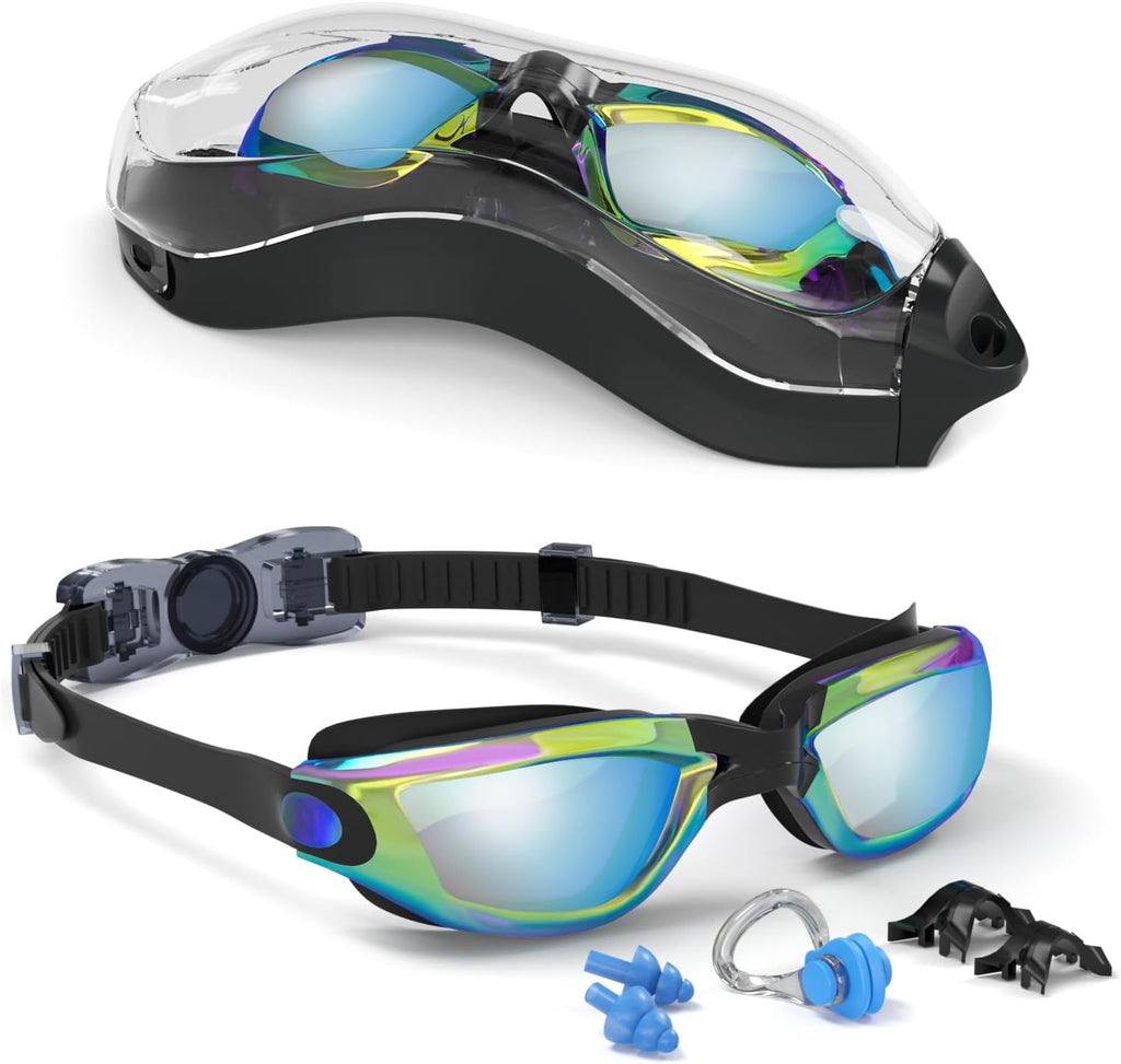 Skiennix Kids Swim Goggles - Comfortable Fit with Nose Clip & Earplugs | Ages 3-15