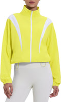 Locachy Women's Athletic Workout Jacket - Lightweight Cropped Full Zip with Stand Collar | Perfect for Running & Hiking