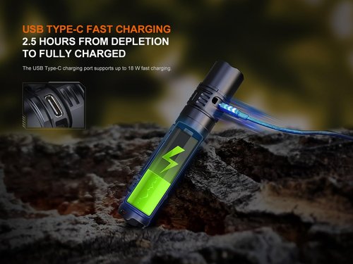 Fenix PD36R V2.0 1700 Lumen Rechargeable Flashlight, USB-C Tactical Duty Light with Battery, and LumenTac Organizer