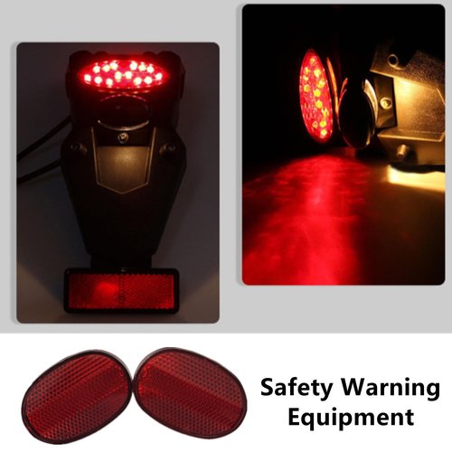 FJYXCHENXM Bicycle Rear Tail Reflector, 2 Pcs Bike Reflectors, Red, Black, Waterproof, 2.44 x 1.69 x 1.69 Inches, Rear, Cycling Safety Reflectors