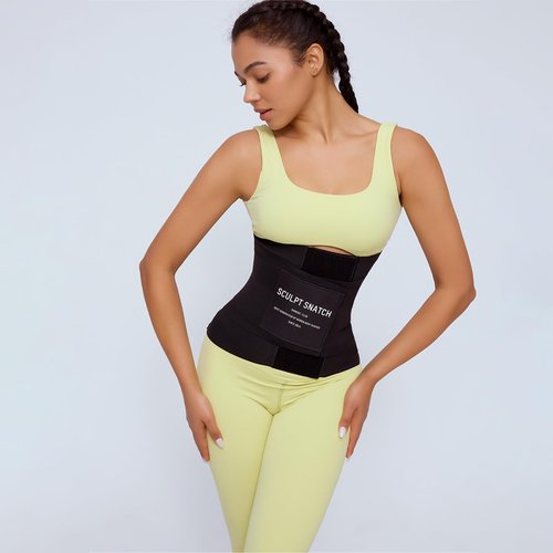 Sculpt Snatch Hourglass Waist Trainer for Women–Adjustable Sweat Band for Stomach, Tummy Control&Workout Waist Trimmer(GREEN,M)