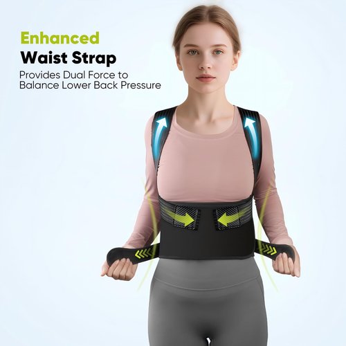 Janustar Back Brace Posture Corrector for Women & Men - Elastic Shoulder Straps, Full Back Support, Upper/Lower Pain Relief - Scoliosis, Hunchback