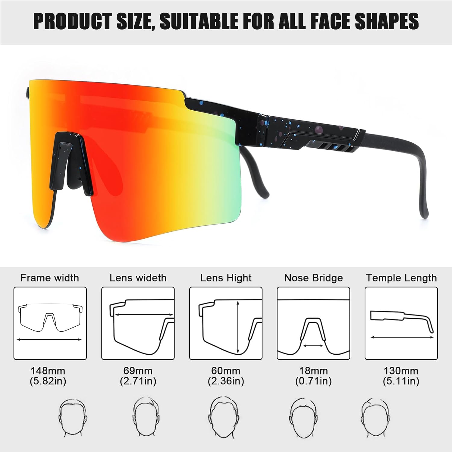 YuJian Sports Sunglasses - UV Protection Goggles for Men & Women | Ideal for Baseball, Cycling, Fishing, Golf