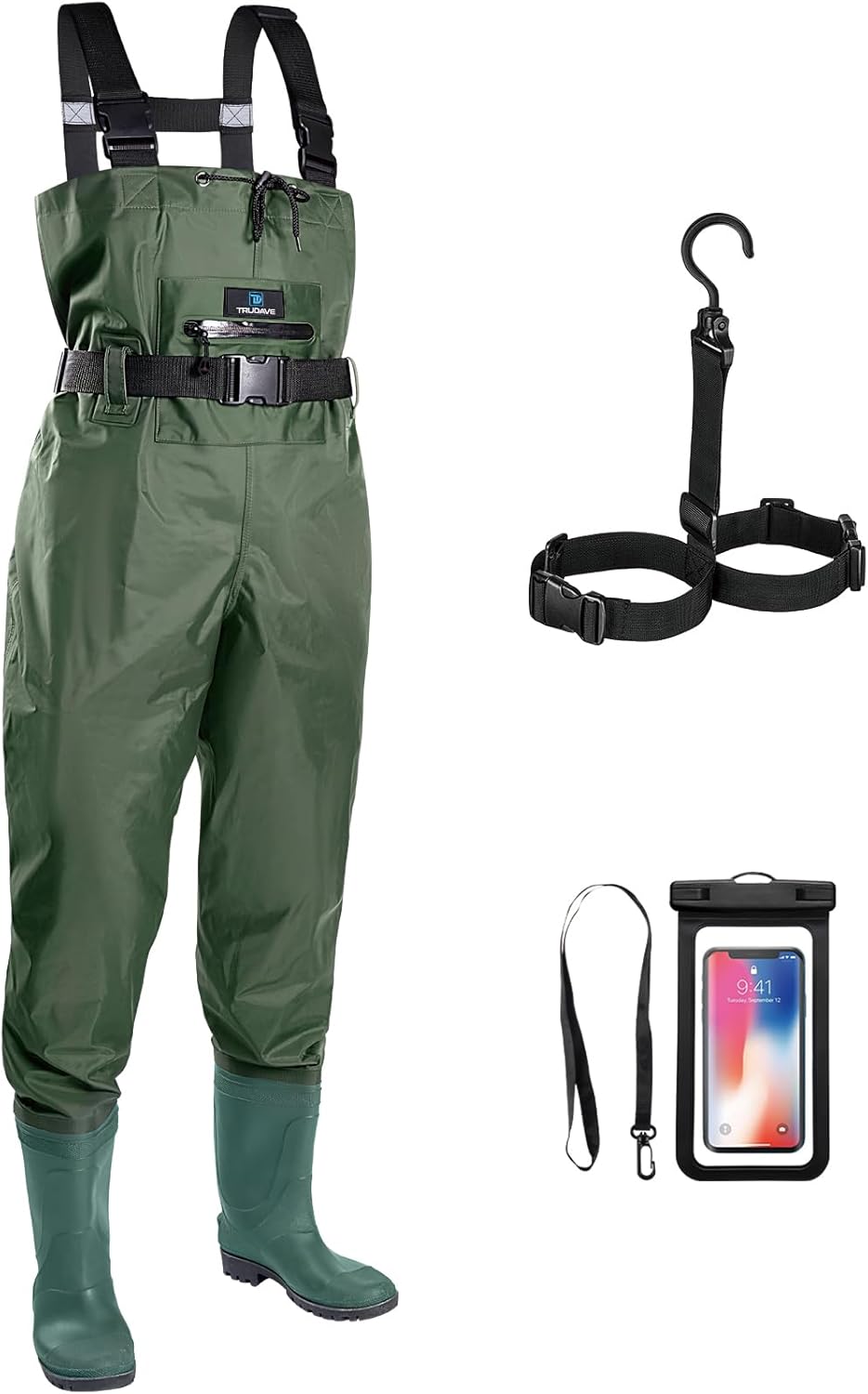 Trudave Chest Waders - Waterproof Fishing & Hunting Waders for Men | Durable 2-Ply Nylon/PVC