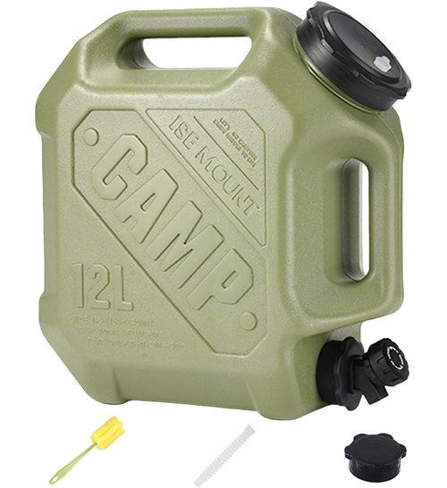 ASIEIT 3.2 Gallon Water Jug with Spigot, Portable Water Tank BPA Free, Leak-Proof Water Containers for Camping Water Storage Containers for Emergency Outdoor Hiking Picnic, Green/Black/Yellow