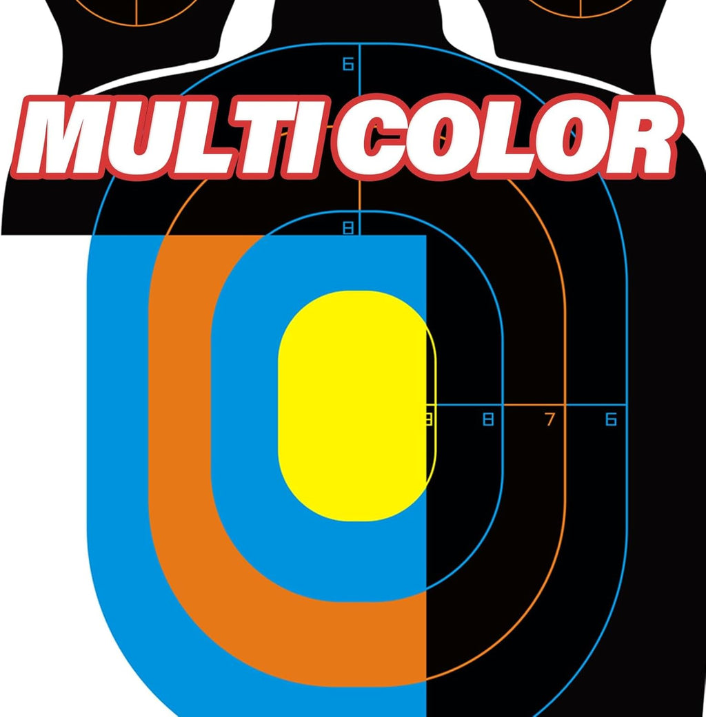 Paper Targets - 10/25/50 Pack for Hunting | Silhouette Design with Red Bullseye (12x18 Inches)