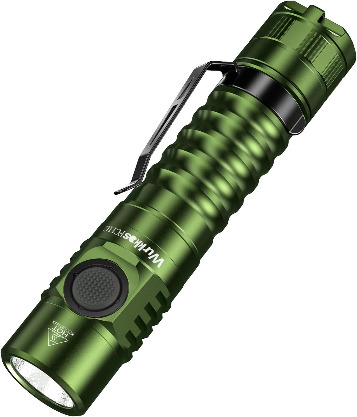 Wurkkos FC11C LED Flashlight - Rechargeable EDC Light with 1200 Lumens, IP68 Waterproof, Green 5000K