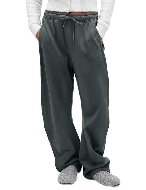 FAIABLE Wide Leg Sweatpants Women Men - Barrel Sweatpants Women, Super Soft Washed Sweat Pants, Womens Fleece Baggy Joggers with Pockets, Drawstring & Relaxed Fit Dark Grey