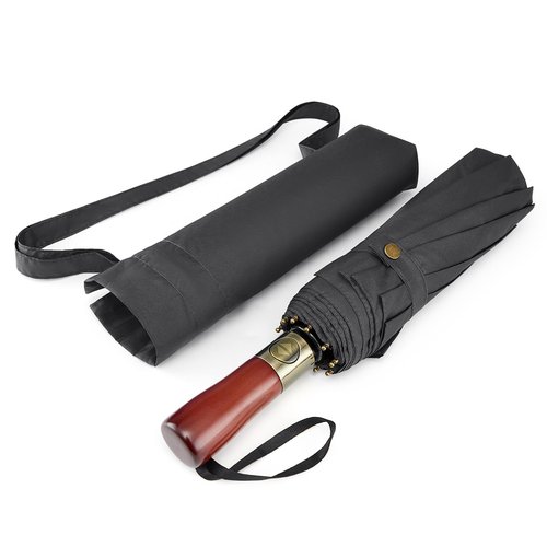 G4Free 54 Inch Large Compact Windproof Golf Umbrella for Rain Oversized Auto Open Close Folding Travel 10 Ribs Vented Double Canopy Umbrella for Women Men (Black)