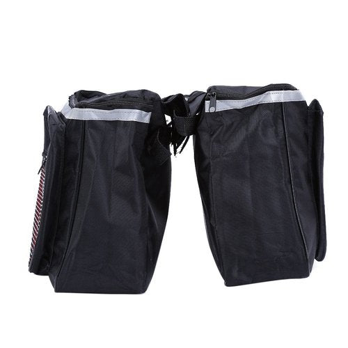 Keenso Double Rear Bag, Large Capacity Side Bags for Outdoor Riding, Camping, 25L, Black and Red