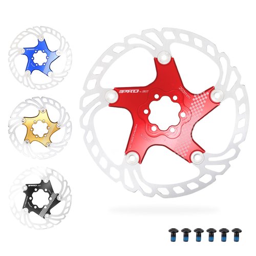 DJC Bike Brake Disc Rotor MTB Floating Brake Disc 140mm 160mm 180mm 203mm with 6 bolts Road Bike MTB BMX Steel Aluminum Brake Disc iiipro (4# golden, 180mm)