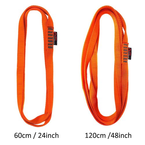 GM CLIMBING One Unit 16mm Nylon Sling Runner 120cm / 48inch (Fluorescent Orange)
