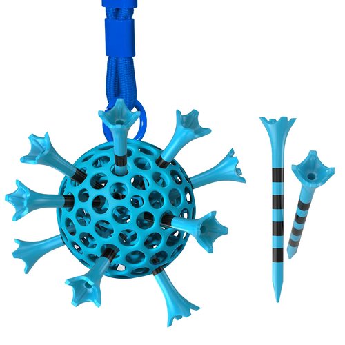 Full Choice Plastic Golf Tees 50 Pack(3-1/4''), Include 1 Golf Tee Holder, Stylish Golf Accessory & Stress Relief Fidget Ball, for Golfers