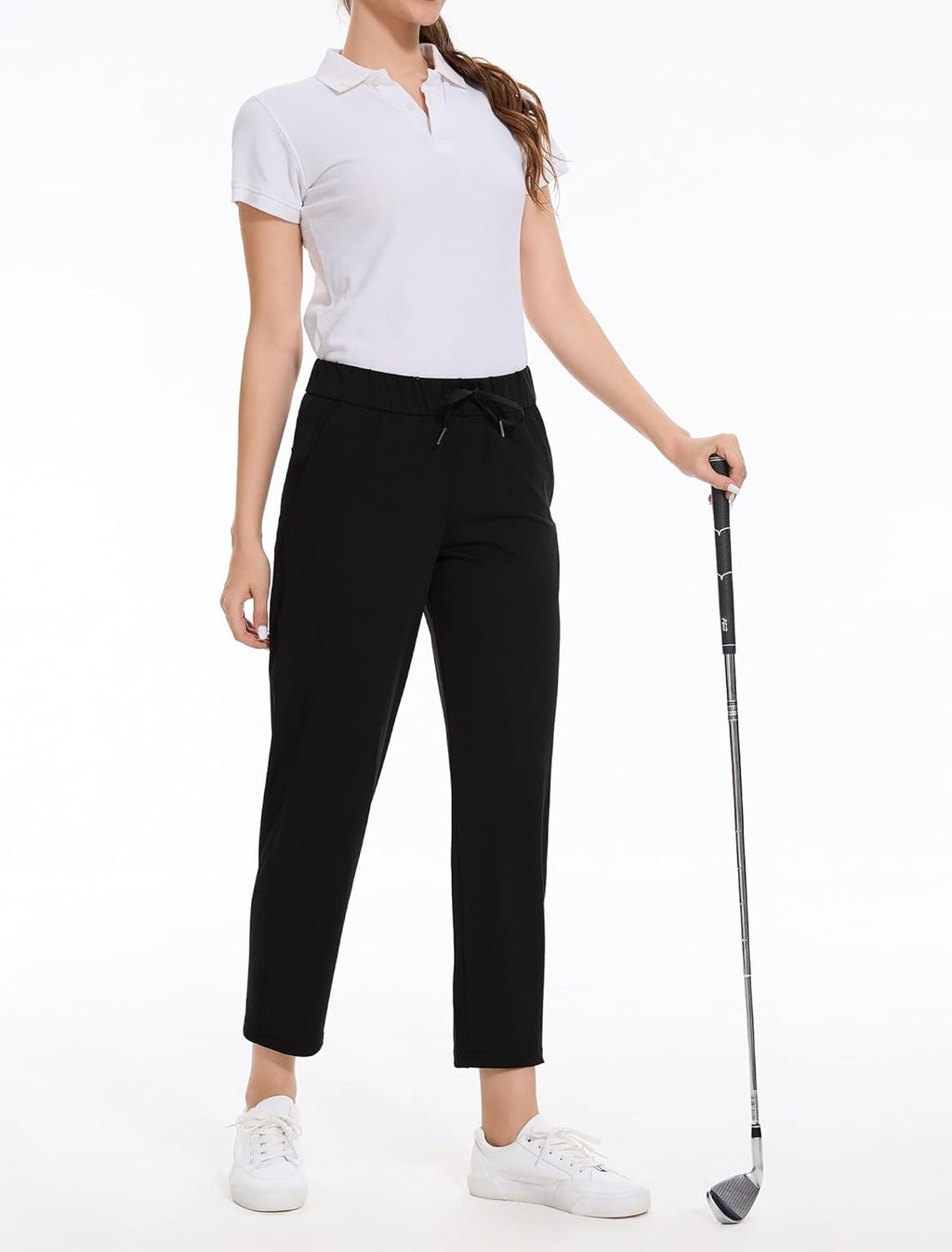 Skiennix Women's Golf Pants - Stretchy 7/8 Ankle Sweatpants with Deep Pockets for Work & Travel