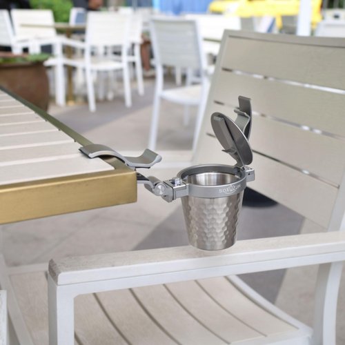 Cigar Holder for Golf Cart Multi-Functional Golf Cigar Holder,Golf Cart Cigar Holder Clip Golf Cigar Holder With Lid Cup Holder Can Lock the Odor and Dust, Cigar Holder Mountable 20-70 Ring Diameter