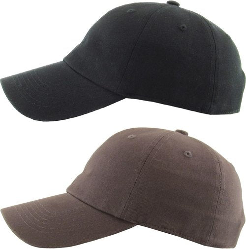 KBETHOS Classic Low Profile Cotton Baseball Cap - Adjustable Unconstructed Dad Hat in Black & Dark Gray