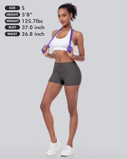 CHRLEISURE High Waisted Biker Shorts - Soft Spandex Yoga Shorts for Women | Comfortable Fit