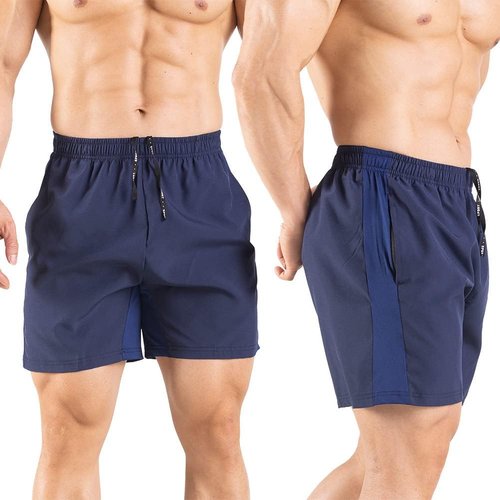 Gaglg Men's 5-Inch Running Shorts - Quick Dry Athletic Gym Shorts with Zipper Pockets | 2-Pack