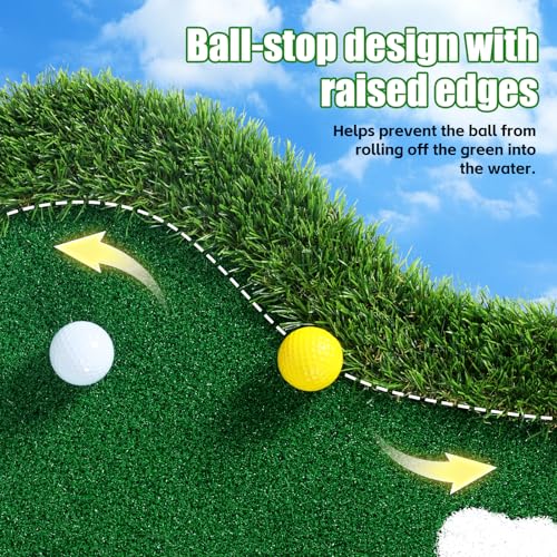Floating Golf Putting Green for Pool - Portable Water Golf Practice Set