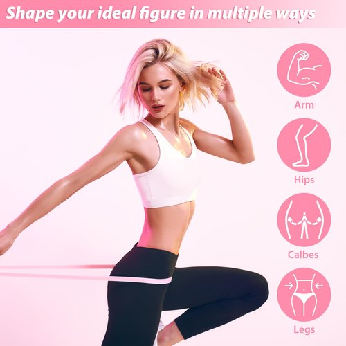 Sotiff 10 Pcs Resistance Bands Pull up Bands Pull up Assistance Band Exercise Workout Ring for Working Out Muscle Training Physical Muscle Training Men and Women (Pink,15-35 Lbs)